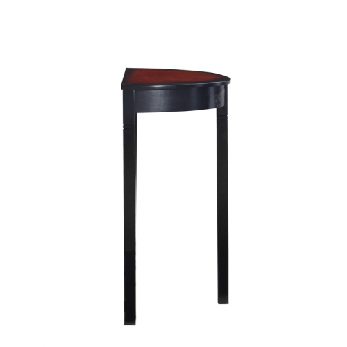 Table console Linon Camden demi Lune, bois noir
