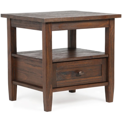 SIMPLI HOME Warm Shaker 20" W Solid Wood Rectangle End Table In Distressed Charcoal Brown This end table is just what I was expecting