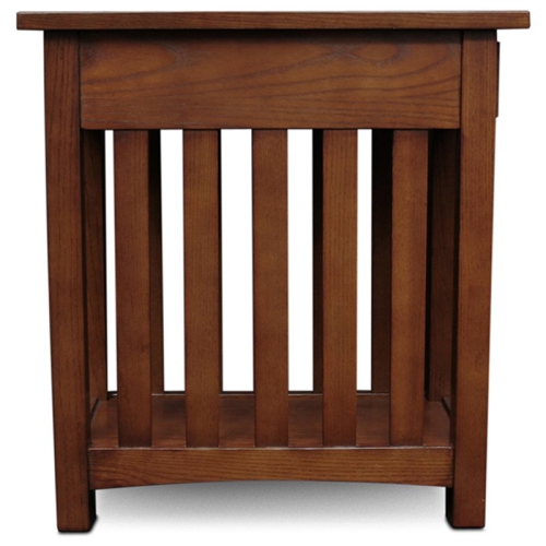 Leick Furniture Mission Wood End Table in Medium Oak Brown
