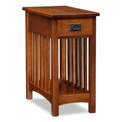 Leick Furniture Mission Wood End Table in Medium Oak Brown