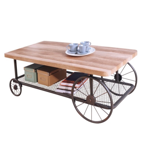 ACME Francie Coffee Table in Oak and Antique Gray