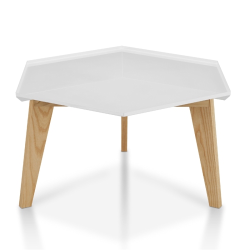 Furniture of America Bok Modern Chic Metal Tray-Top Coffee Table in White