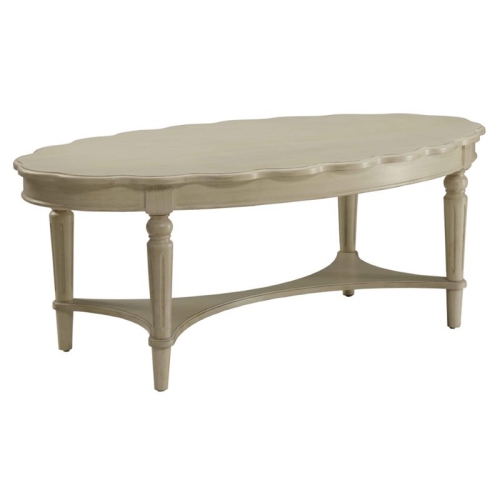 ACME FURNITURE  Acme Fordon Oval Coffee Table In Antique In White