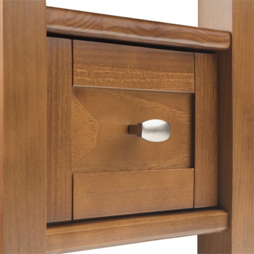 Simpli Home Warm Shaker Wood 14" Rectangle Transitional Narrow Side Table in Light Golden Brown