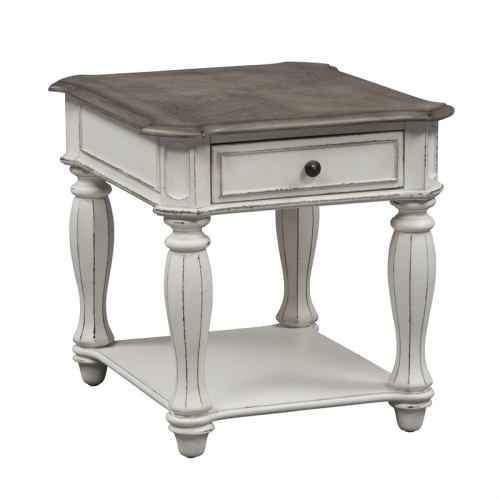 Magnolia Manor White End Table