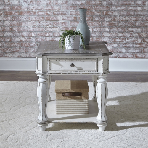 Magnolia Manor White End Table
