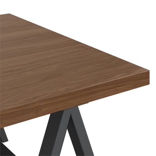 Sawhorse 48" W Solid Walnut Veneer and Metal Coffee Table in Brown
