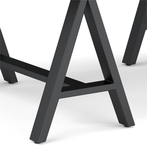 Sawhorse 48" W Solid Walnut Veneer and Metal Coffee Table in Brown