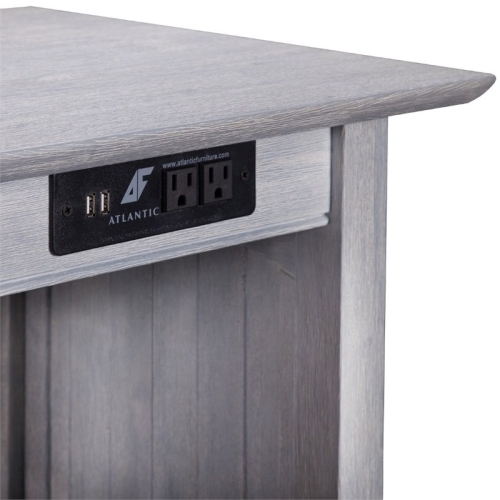 AFI Nantucket End Table with Charger in Driftwood Gray