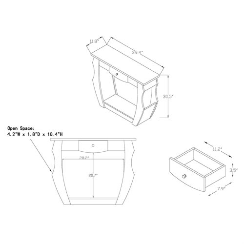 Furniture of America Trunta Contemporary Wood 1-Drawer Console Table in Walnut