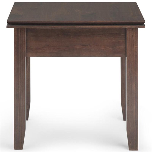 Simpli Home Artisan Wood 21" Square Transitional End Side Table in Tobacco Brown