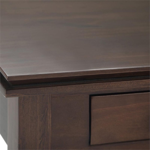 Simpli Home Artisan Wood 21" Square Transitional End Side Table in Tobacco Brown