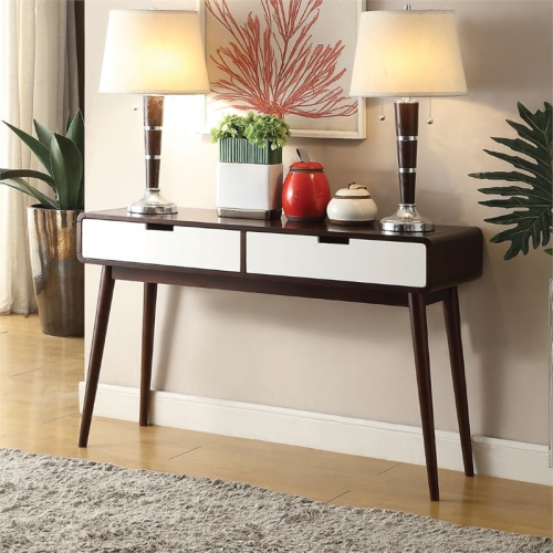 ACME FURNITURE  Acme Christa Console Table In Walnut And In White