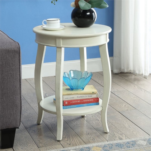 ACME FURNITURE  Acme Aberta End Table In Antique In White