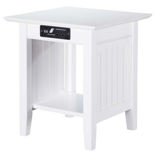 AFI  Nantucket Charger End Table In White