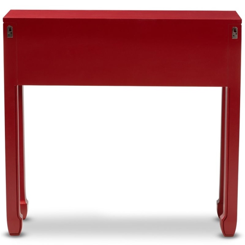 Baxton Studio Pomme 6 Drawer Console Table in Red and Bronze