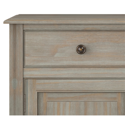 Simpli Home Connaught Solid Wood 40 " Traditional Entryway Storage Cabinet in Distressed Gray