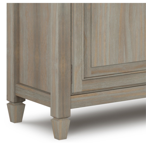 Simpli Home Connaught Solid Wood 40 " Traditional Entryway Storage Cabinet in Distressed Gray