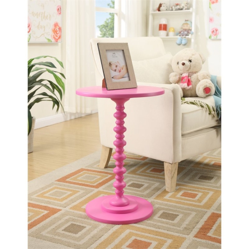 Convenience Concepts Palm Beach Spindle Table in Pink Wood Finish