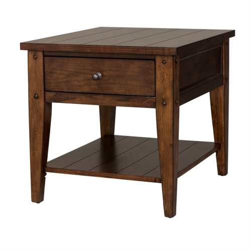 Lake House Dark Brown End Table