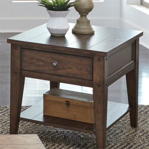 Lake House Dark Brown End Table