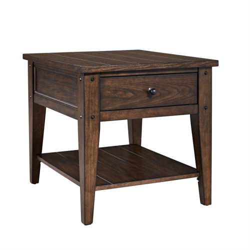 Lake House Dark Brown End Table