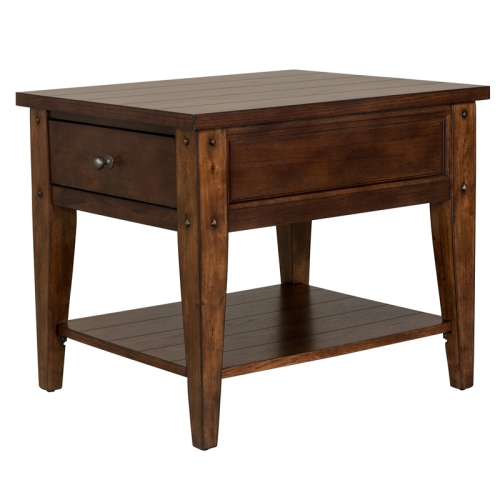Lake House Dark Brown End Table