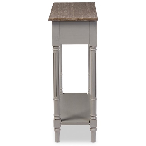 Baxton Studio Edouard 32" Console Table in Weathered Oak and Gray