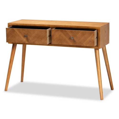 Bowery Hill Brown Finished Wood 2-Drawer Console Table