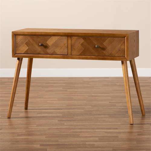 Bowery Hill Brown Finished Wood 2-Drawer Console Table