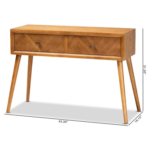 Bowery Hill Brown Finished Wood 2-Drawer Console Table