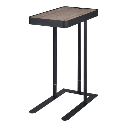 FURNITURE OF AMERICA  Nince Industrial Metal Adjustable Side Table In Sand In Black