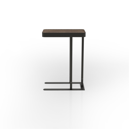 Furniture of America Nince Industrial Metal Adjustable Side Table in Sand Black