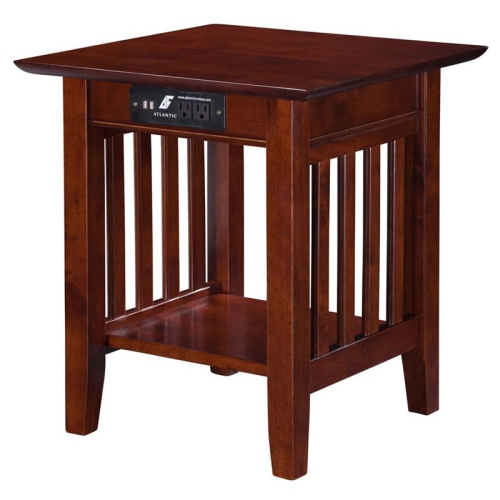 AFI Mission Charger End Table in Walnut
