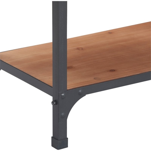 Serta Overland Side Table Wood and Black Metal