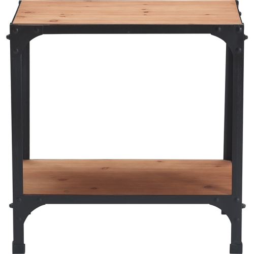 Serta Overland Side Table Wood and Black Metal
