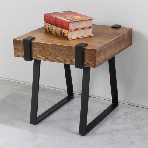 International Caravan Hamburg Wood End Table in Canyon Oak