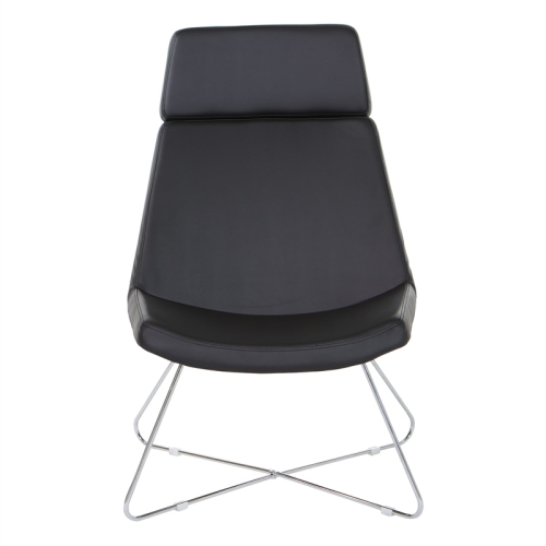 Geena Guest Chair in Dillon Black Fabric with Chrome Sled Base