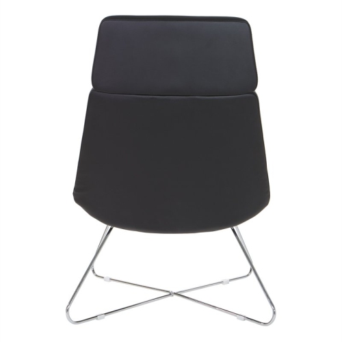 Geena Guest Chair in Dillon Black Fabric with Chrome Sled Base