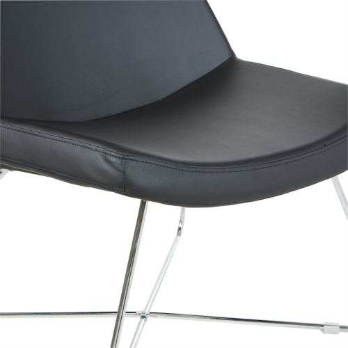 Geena Guest Chair in Dillon Black Fabric with Chrome Sled Base