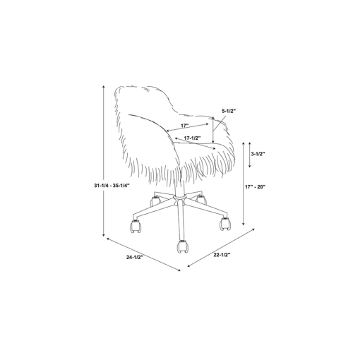Linon Fiona Faux Fur Upholstered Office Chair in White