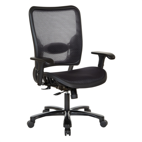 OFFICE STAR  Air Grid Big & Tall Ergonomic Chair With 2-Way Adjustable Arms In Fabric In Black