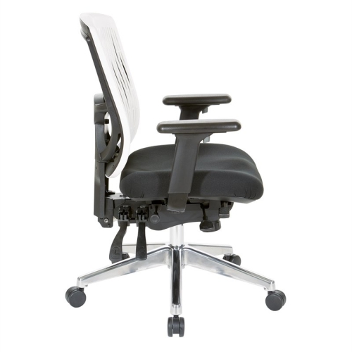 Contoured White Plastic Back Manager's Chair