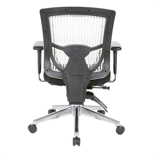 Contoured White Plastic Back Manager's Chair