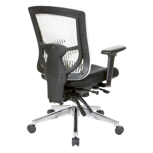 Contoured White Plastic Back Manager's Chair