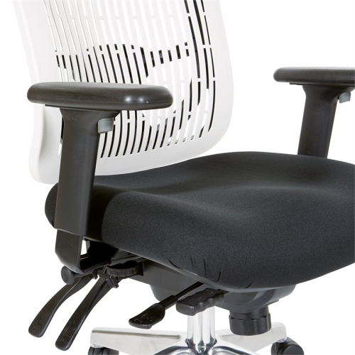 Contoured White Plastic Back Manager's Chair
