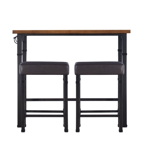 Linon Austin Metal Three Piece Pub Set in Black