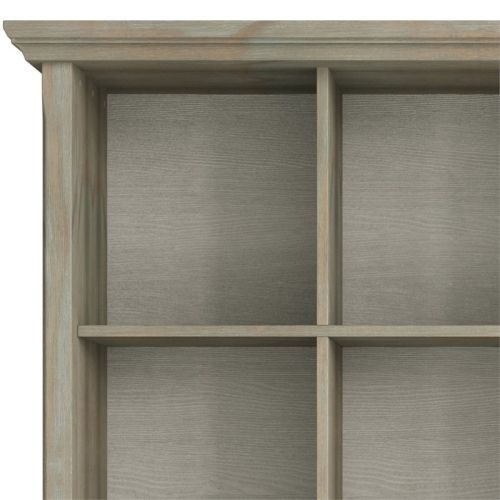 Simpli Home Acadian Wood 48" x 57" Transitional 12 Cube in Gray