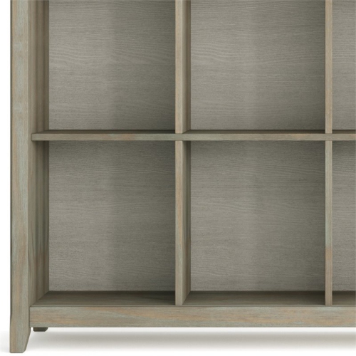 Simpli Home Acadian Wood 48" x 57" Transitional 12 Cube in Gray