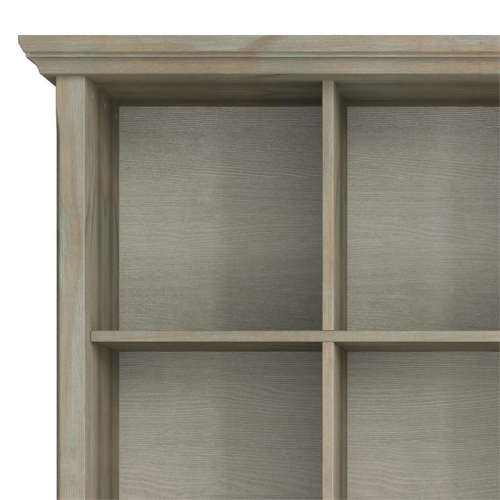 Simpli Home Acadian Wood 48" x 57" Transitional 12 Cube in Gray
